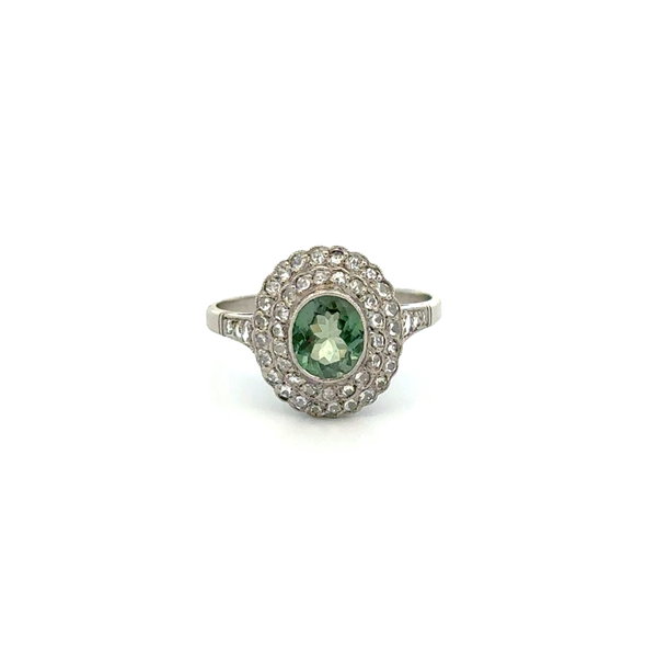 Closeup photo of Platinum .91ct Oval Alexandrite GIA & .36tcw RC Diamond Filigree Ring 3.9g, s7.5