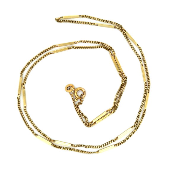 Closeup photo of 14K YG Link & Bar Chain Necklace 6.2g, 24"