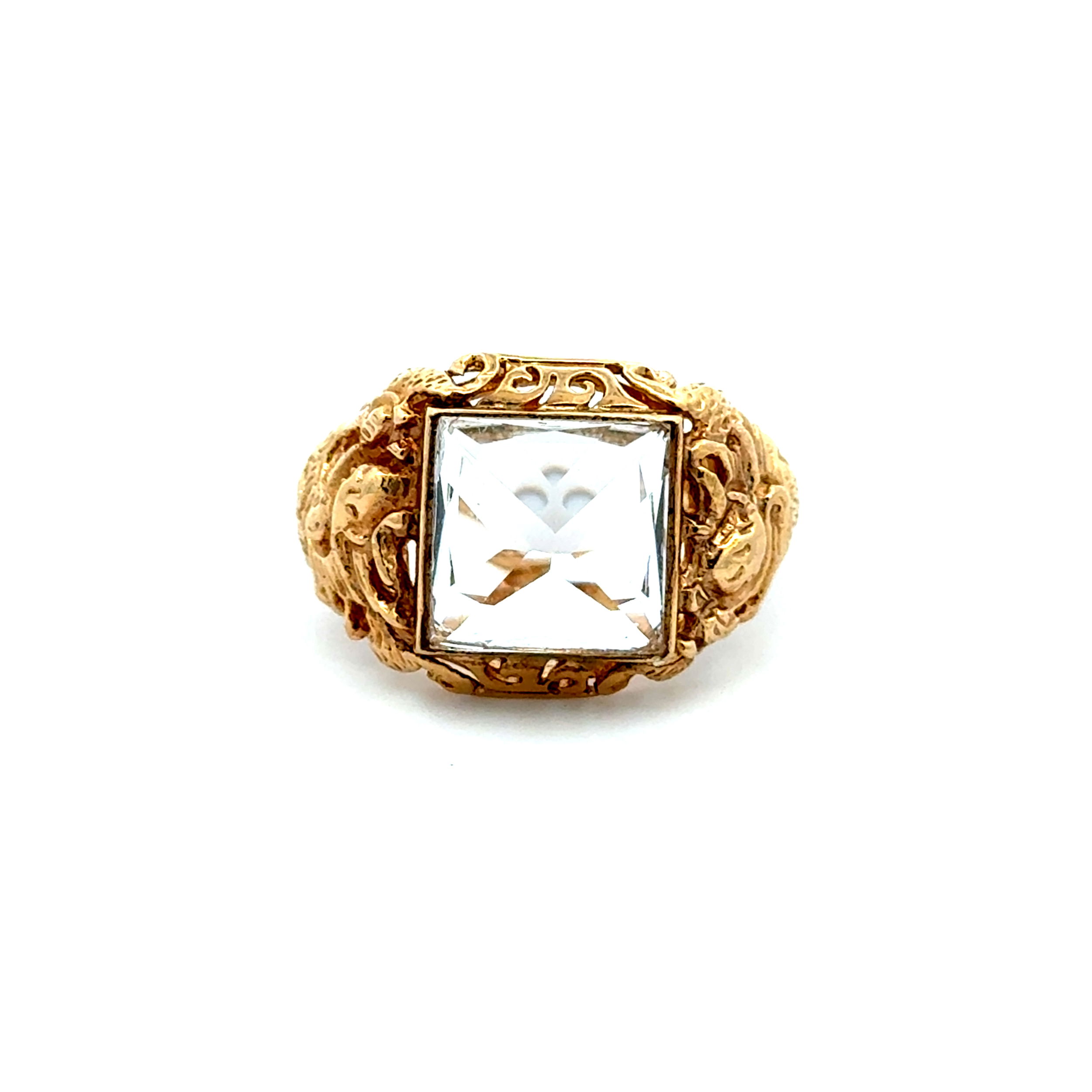 14K Yellow Gold Sanidine Feldspar Ring 5.6g