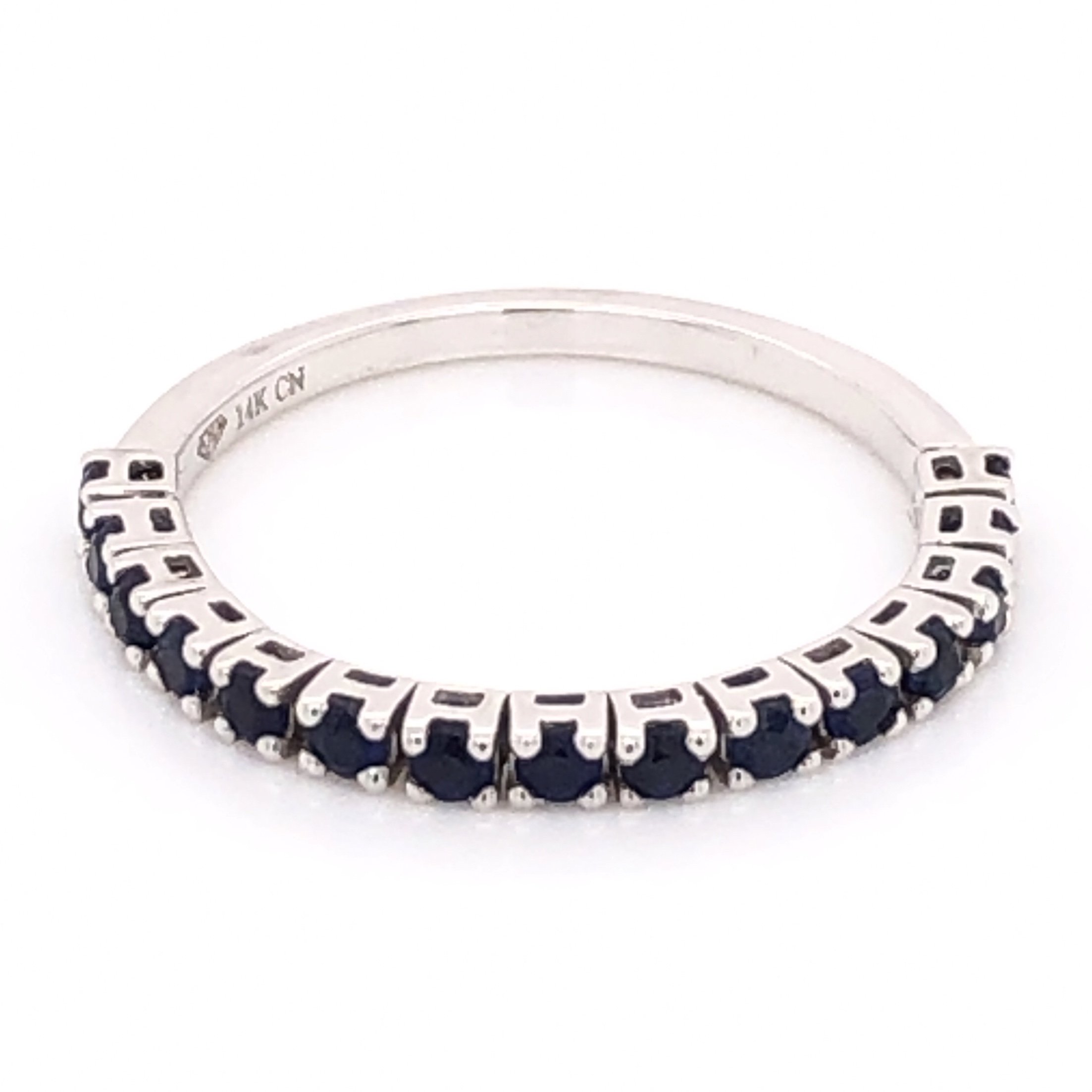 14K White Gold Flexible Band With .40tcw Sapphires 1.6g, s6.25