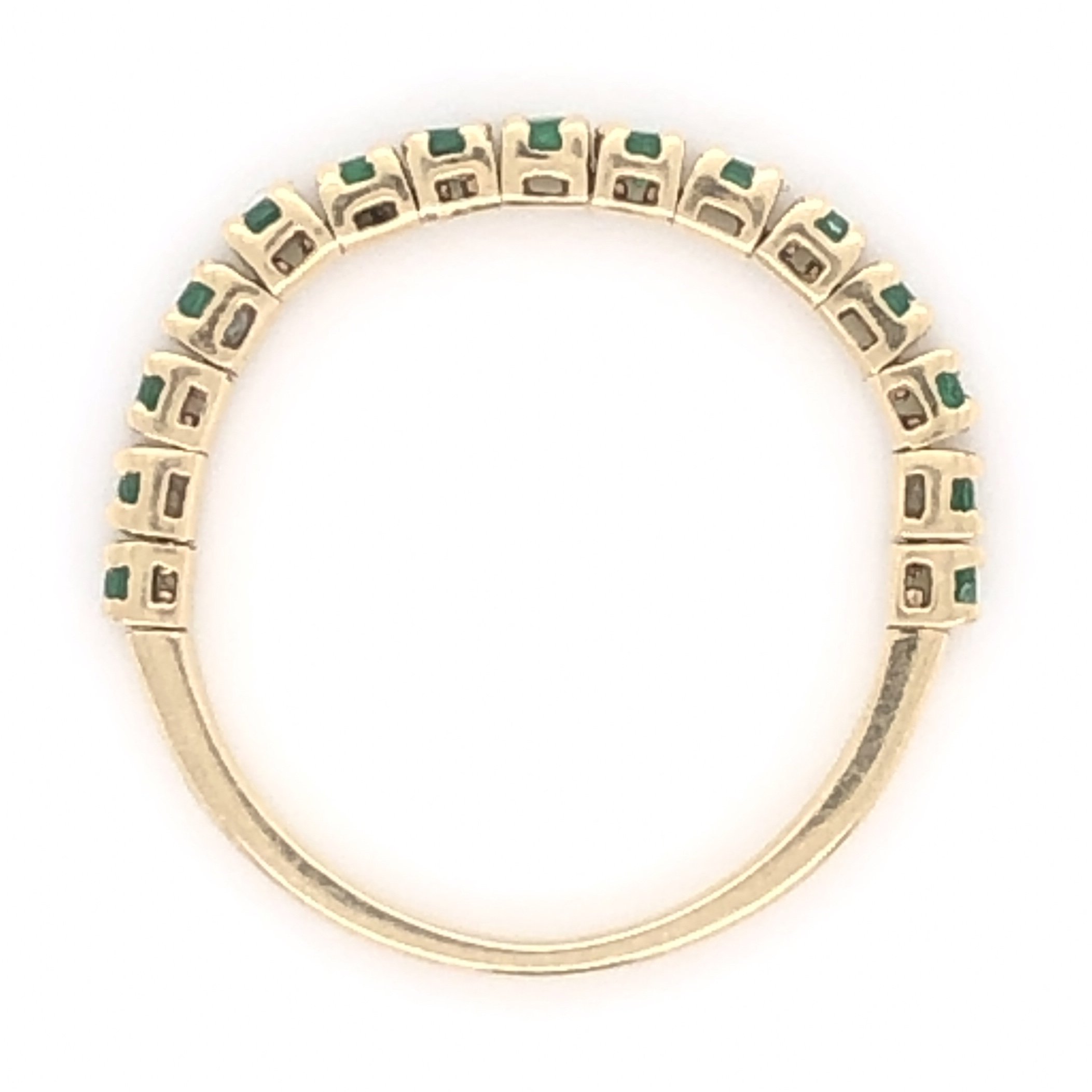 14K Yellow Gold Flexible Band With .36tcw Emeralds 1.6g, s6.25
