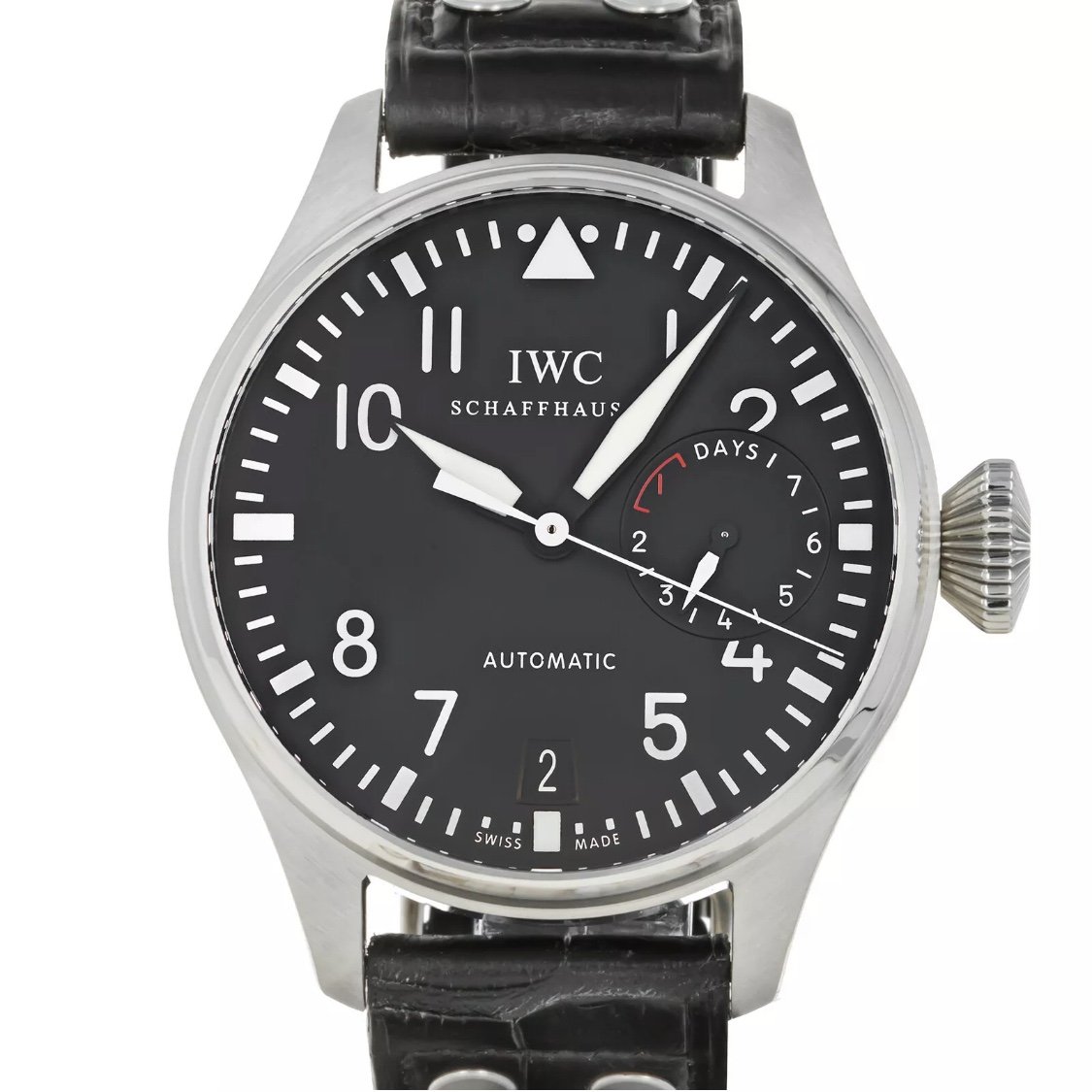 IWC Big Pilot Stainless Steel 46.2mm Watch 7day Movement $14,300 Retail