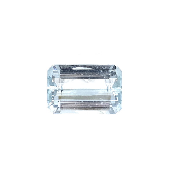 Closeup photo of 10.09ct Emerald Cut Light Blue-Green Aquamarine 16.5x11.0x7.2mm
