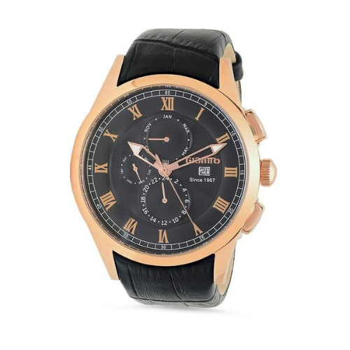 Giantto Mens Stainless steel case rose gold IP Classic Watch
