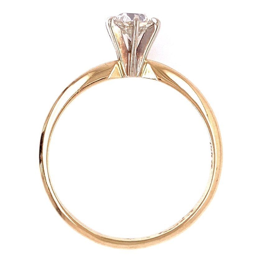 14K YG Victorian Solitaire Diamond Ring, 1 OEC .45ct, 1.8g, s6.25
