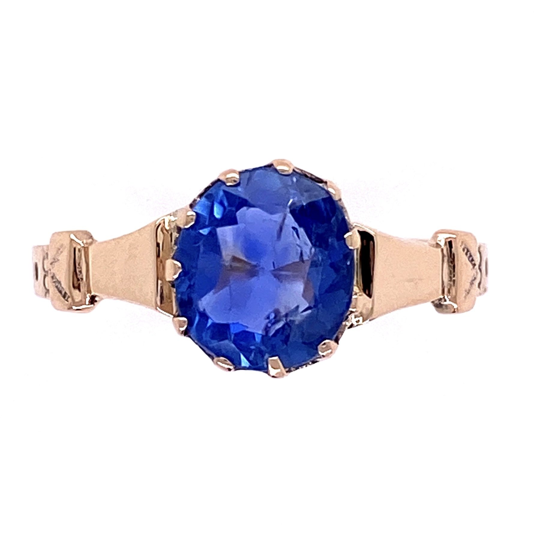 9K Victorian 1.51ct NO HEAT Sapphire Ring