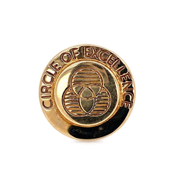 Closeup photo of TIFFANY & CO 18K YG on 925 Sterling Circle of Excellence Pin 6.4g