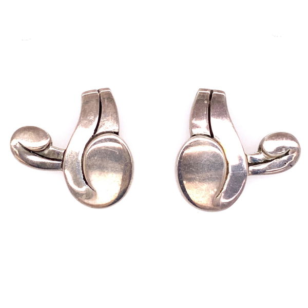 Closeup photo of 925 Sterling Spratling Taxco Modern Earrings 14.5g