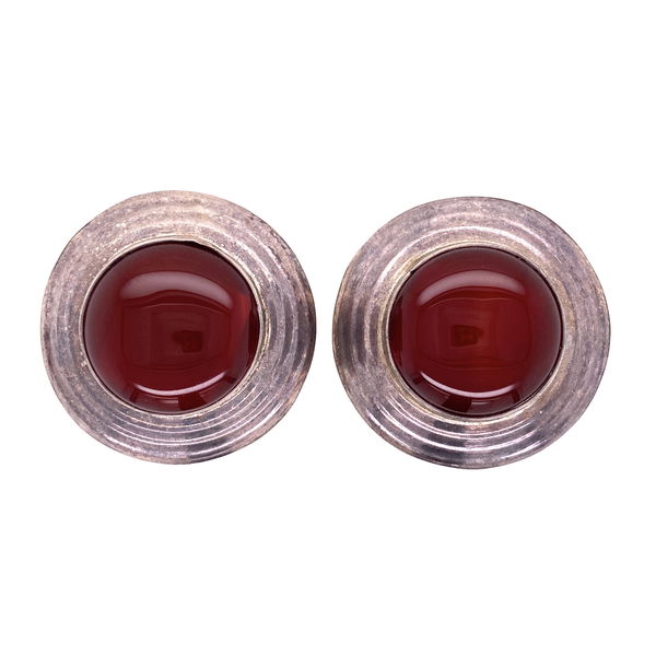 Closeup photo of 925 Sterling Carnelian Clip Earrings 25.5g