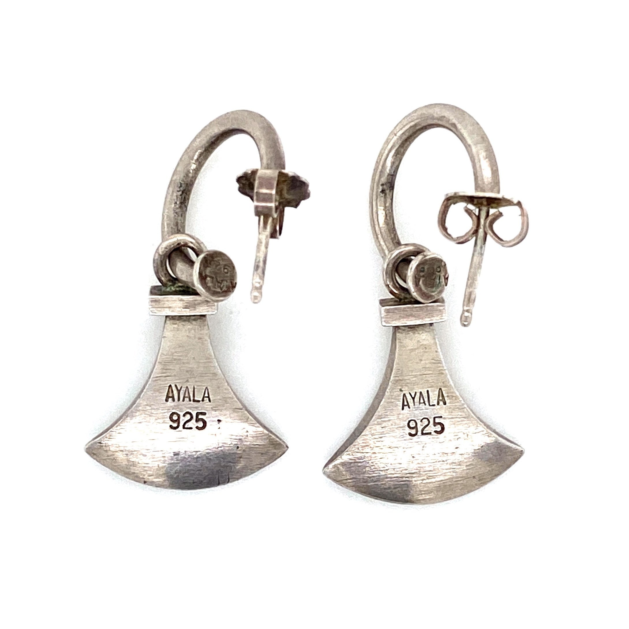 925 Sterling AYALA Hoop & Charm Earrings 7.5g