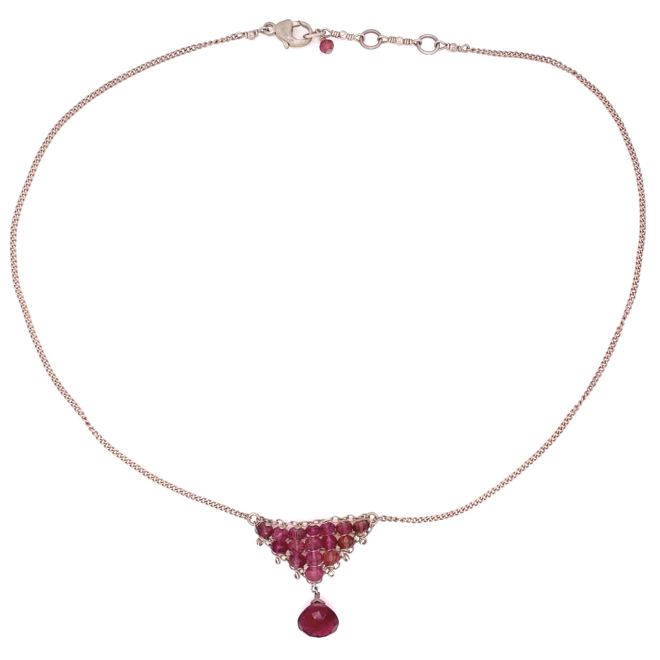 Branch Red Coral Necklace with Sterling Clasp 18.5