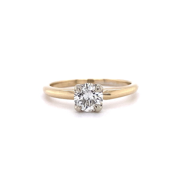 Closeup photo of .63ct Round Brilliant Diamond Solitaire Ring in 14K YG, s6.25