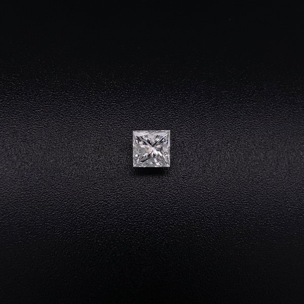 Closeup photo of .63ct Modern Square Princess Cut Diamond F-G / I1