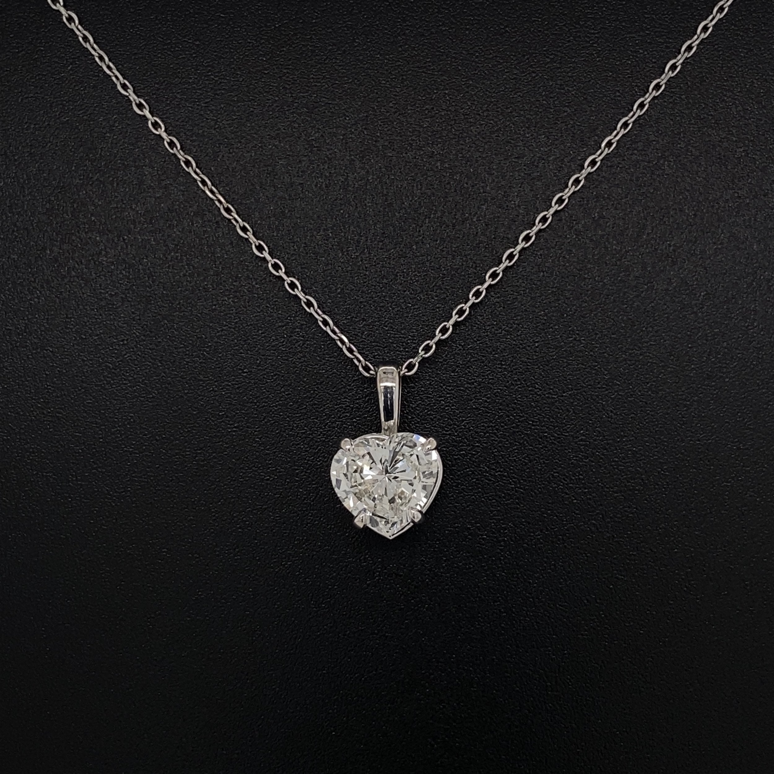 1.26ct Heart Shape Diamond H-SI2 GIA in Solitaire 14K WG Pendant 2.1g, 16" Chain