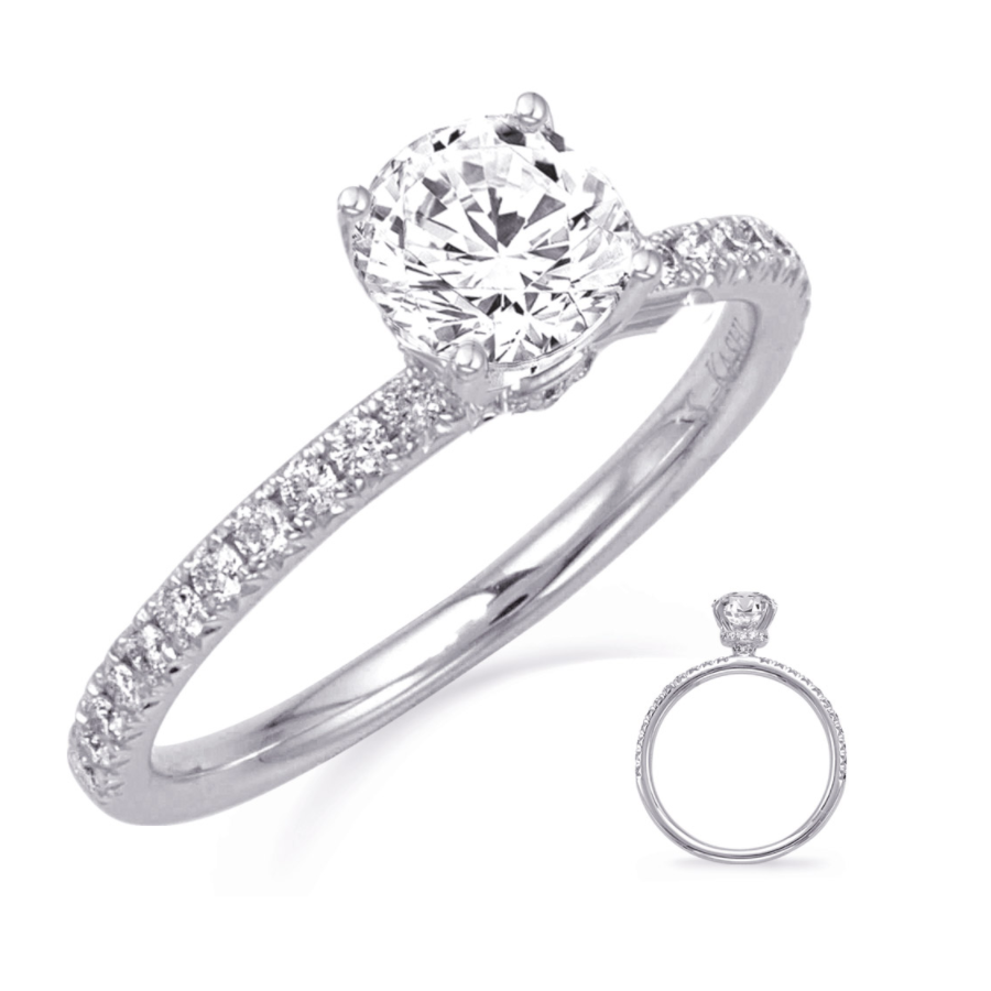 14K WG Engagement Semimount .28tcw Solitaire Diamond Shank, s6.5 14K WG Engagement Semimount .28tcw Solitaire Diamond Shank, s6.5