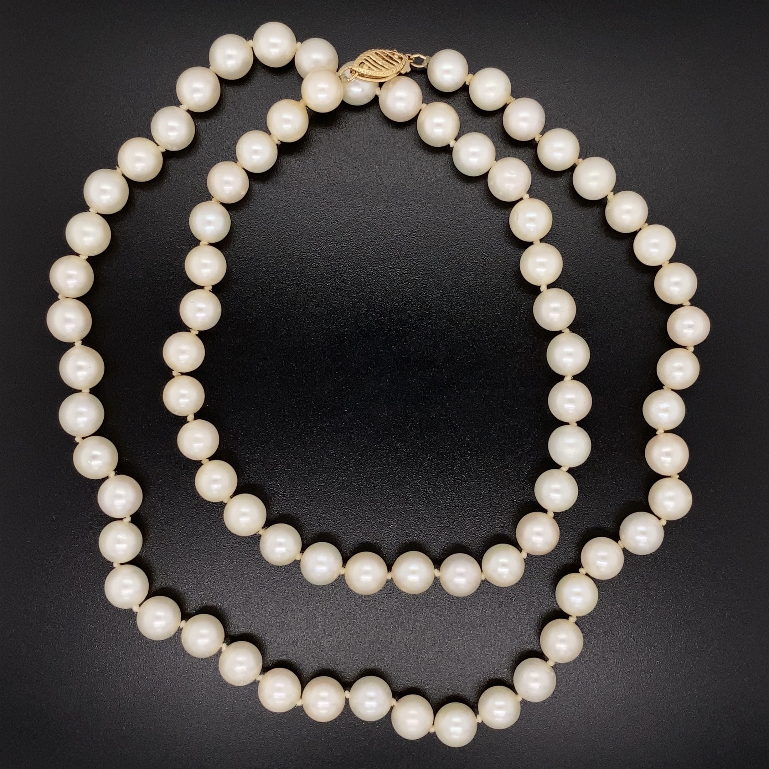 Freshwater Pearl & Vintage Yellow Gold Barrel Clasp Necklace – Heritage  Pearls