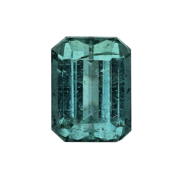 Closeup photo of 12.71ct Loose Emerald Cut Blue Green Tourmaline GIA #6223847450