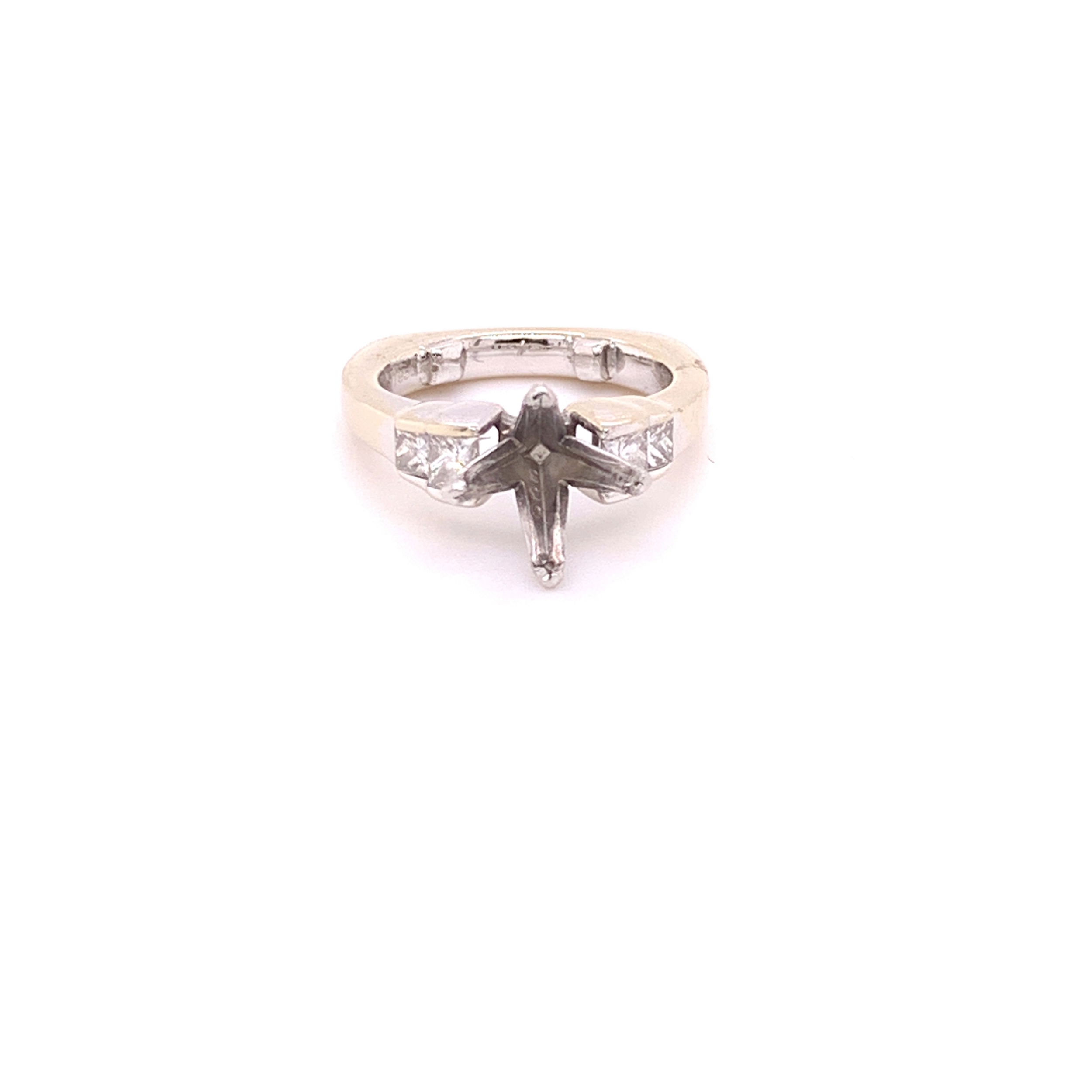 Platinum & 18k White Gold .50tw Diamond Semi-Mount Ring