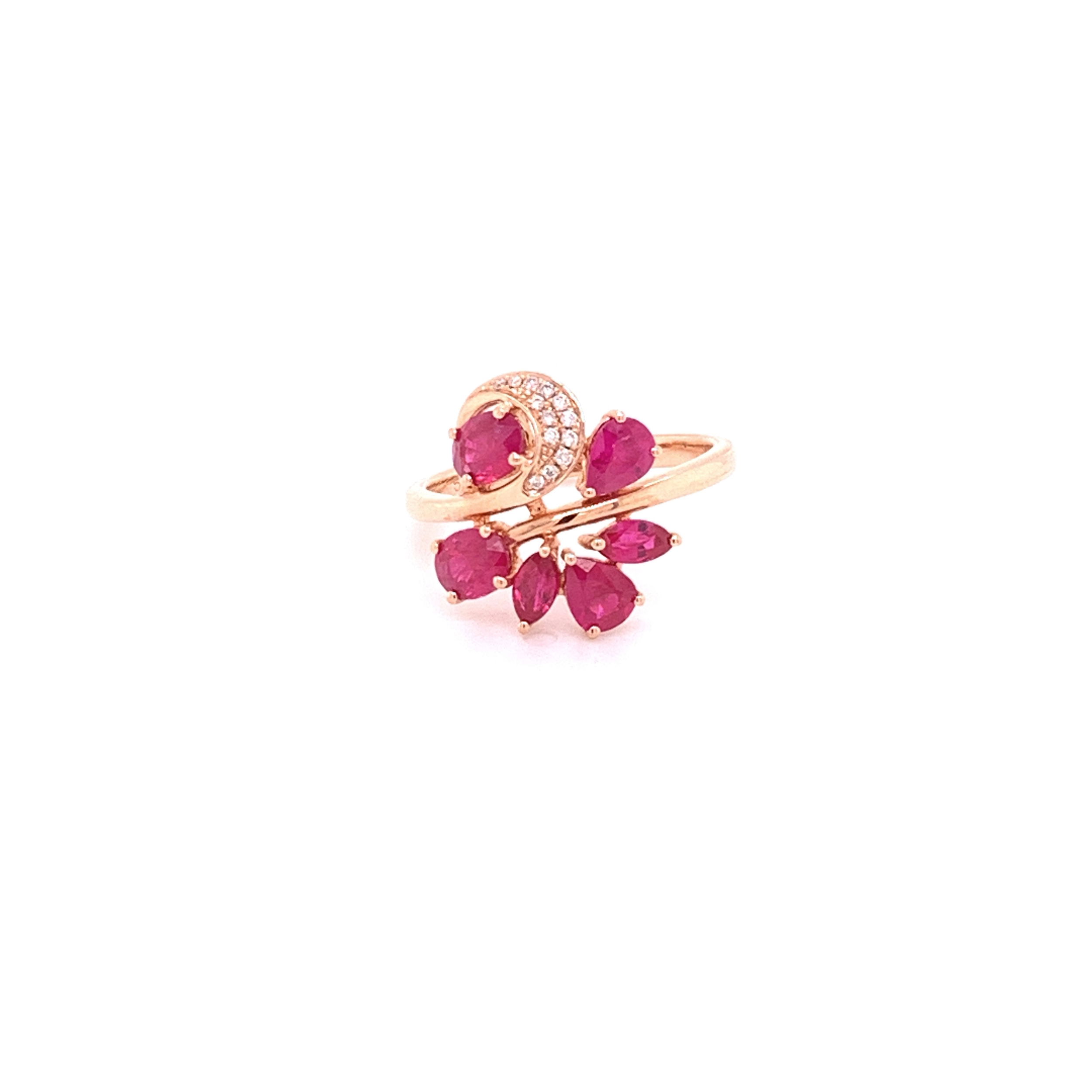 14k Rose Gold 2.00tw Ruby and Diamond Ring