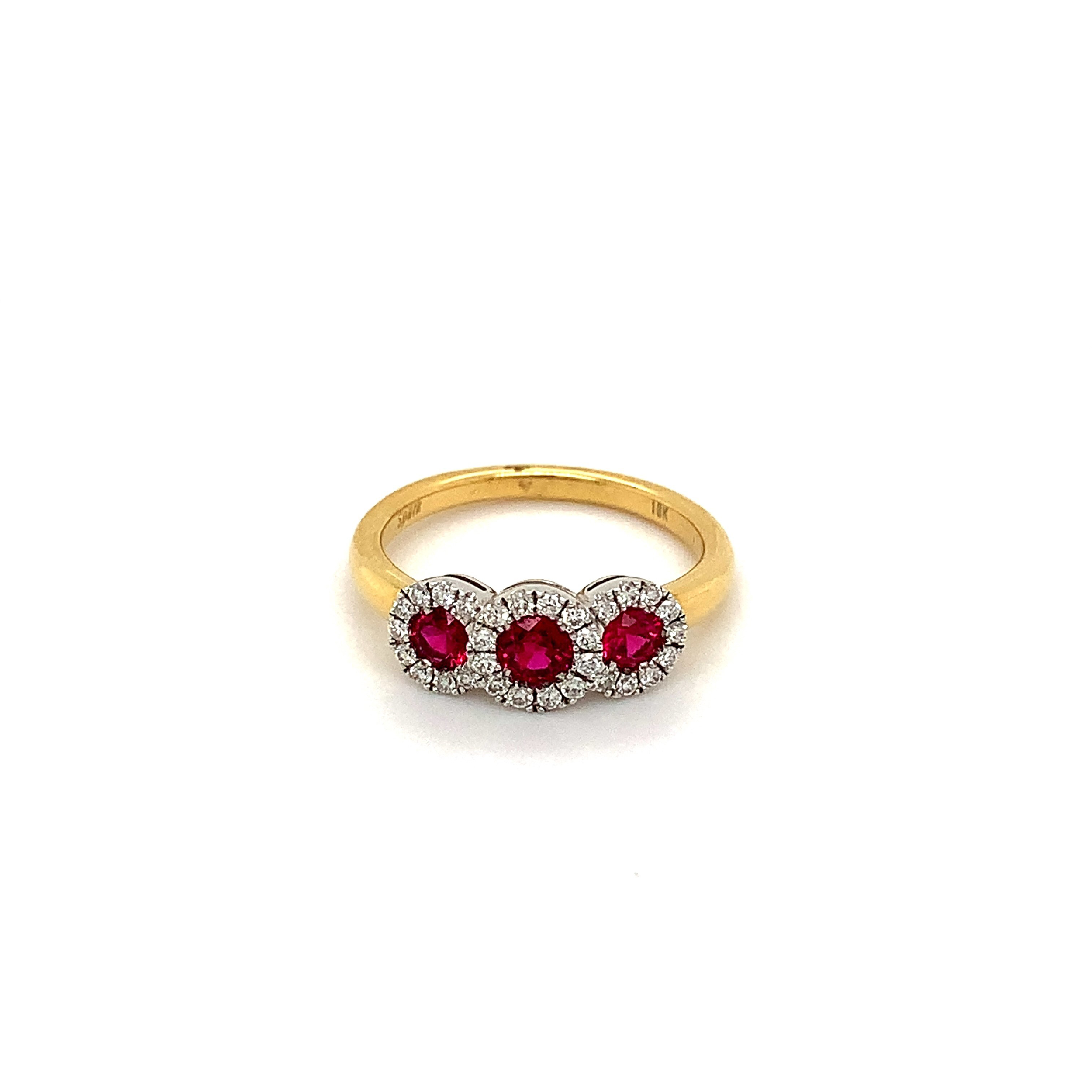 18k Two-Tone .55tw Ruby and Diamond Ring