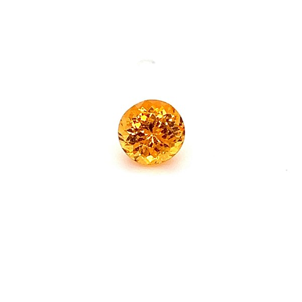 Closeup photo of Round Brilliant Cut Spessartite Garnet