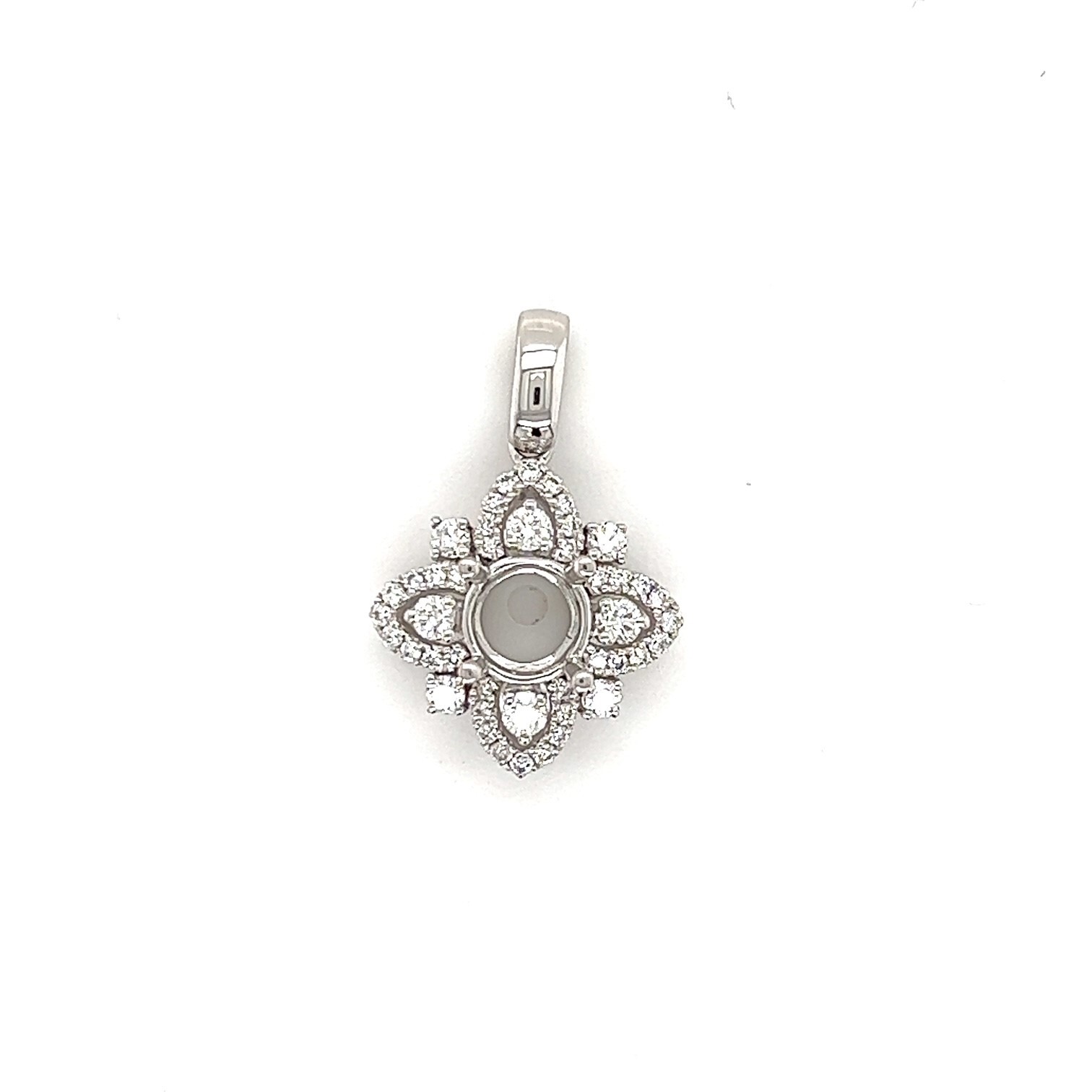 14k White Gold .40tw Diamond Pendant Semi-Mount