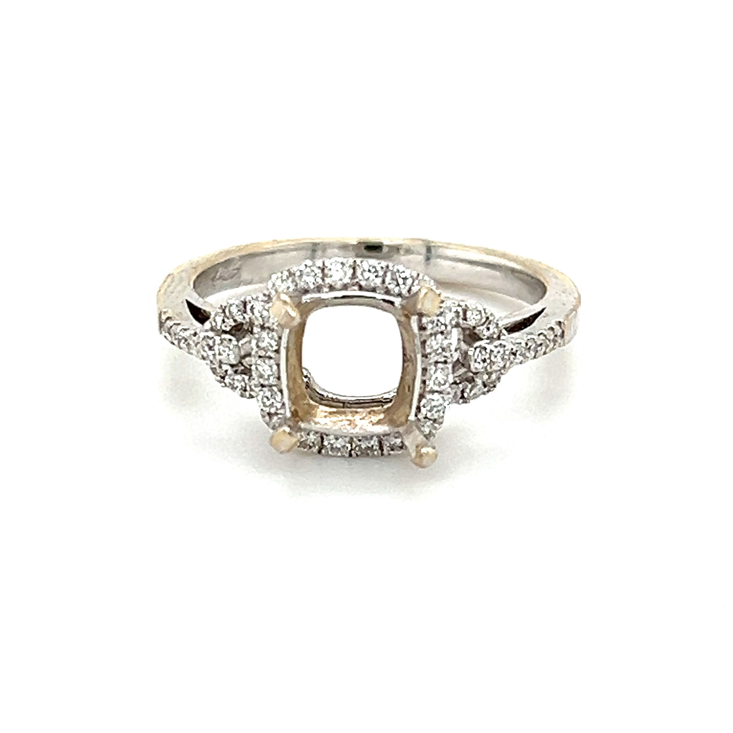 18k White Gold .31tw Diamond Ring Semi-Mount