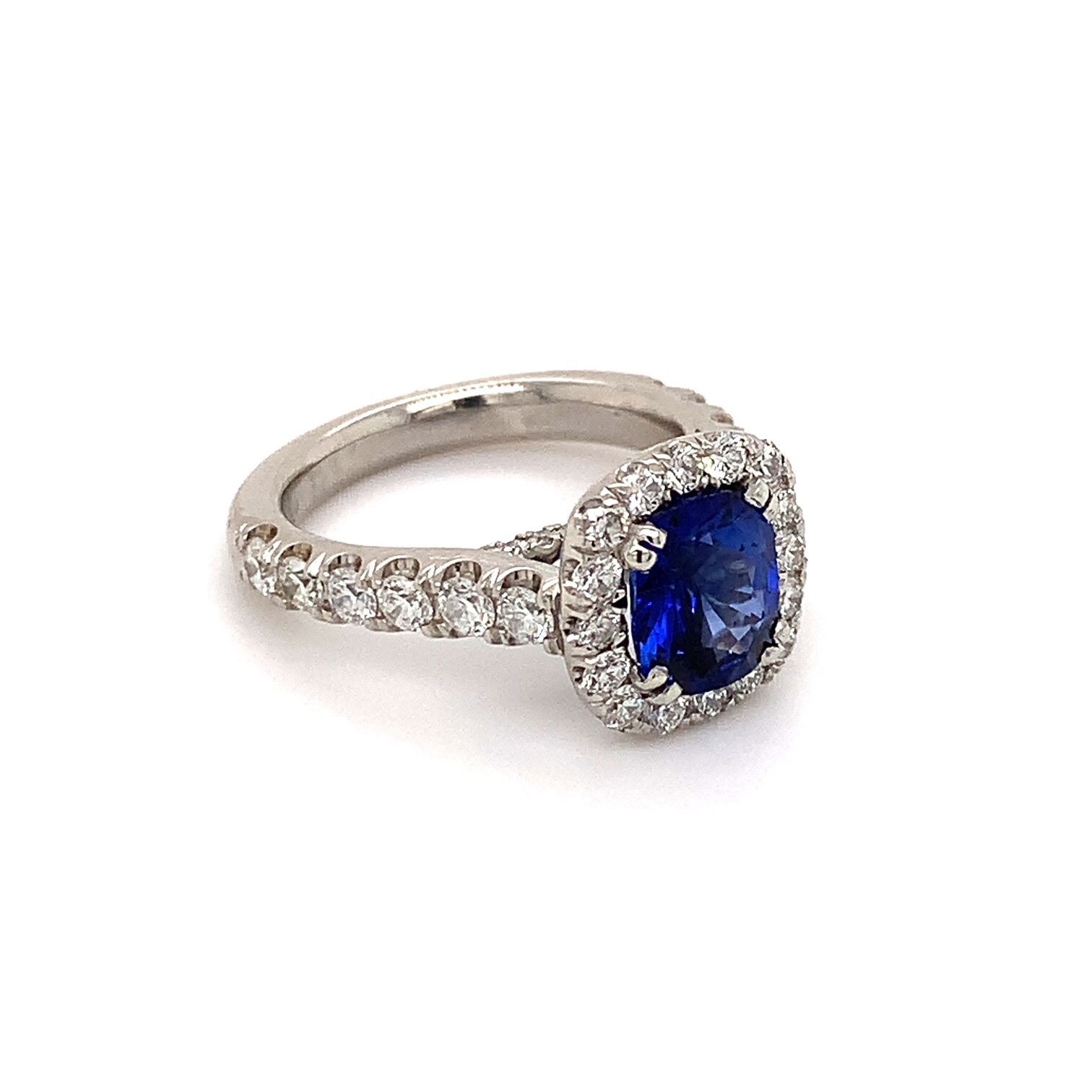 Platinum 1.86ct Sapphire and Diamond Ring (Sapphire sold separately)