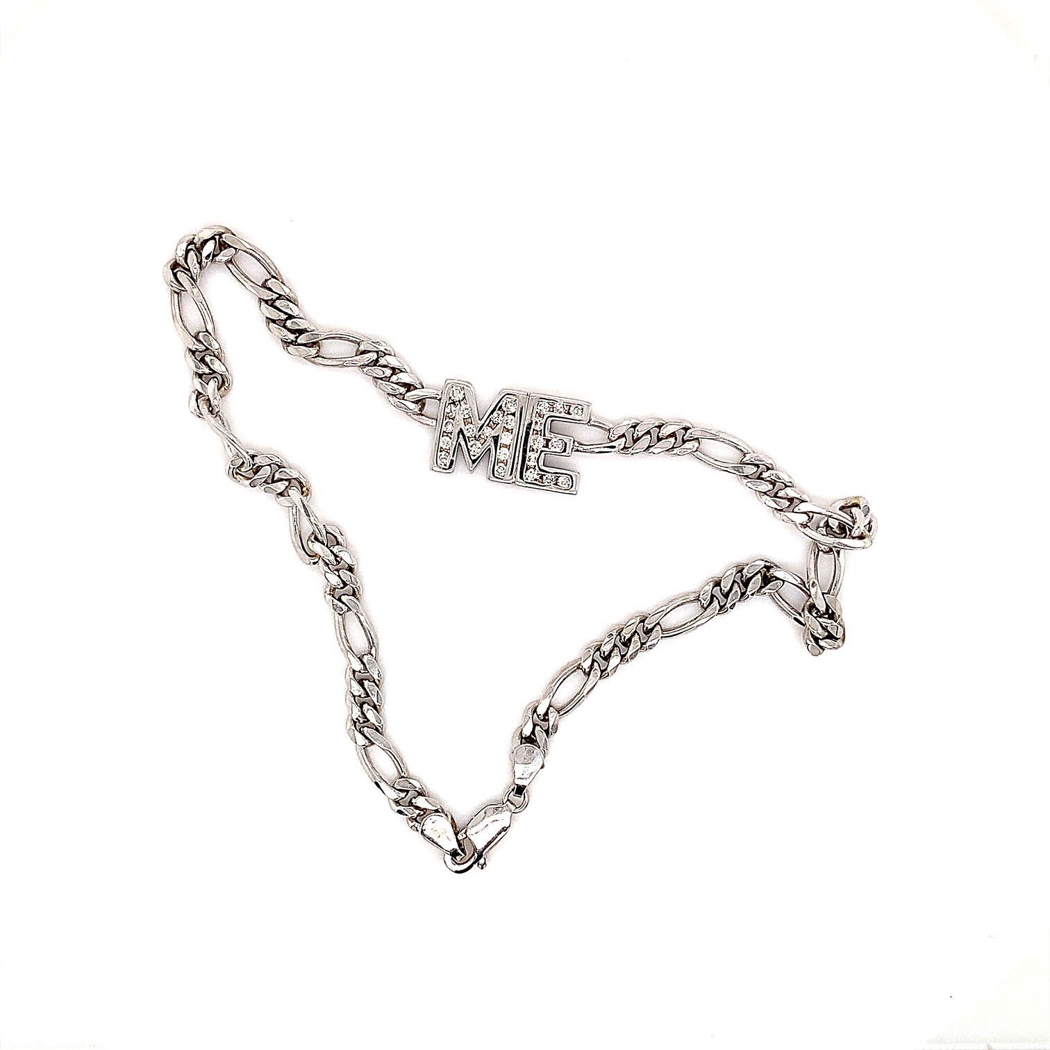 14k White Gold .25tw "Me" Bracelet