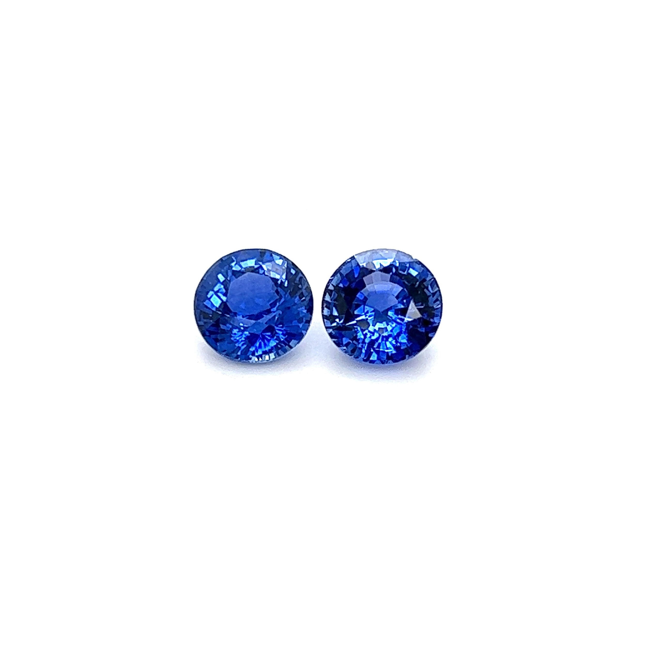 4.31tw Round Cut Blue Sapphire M/P