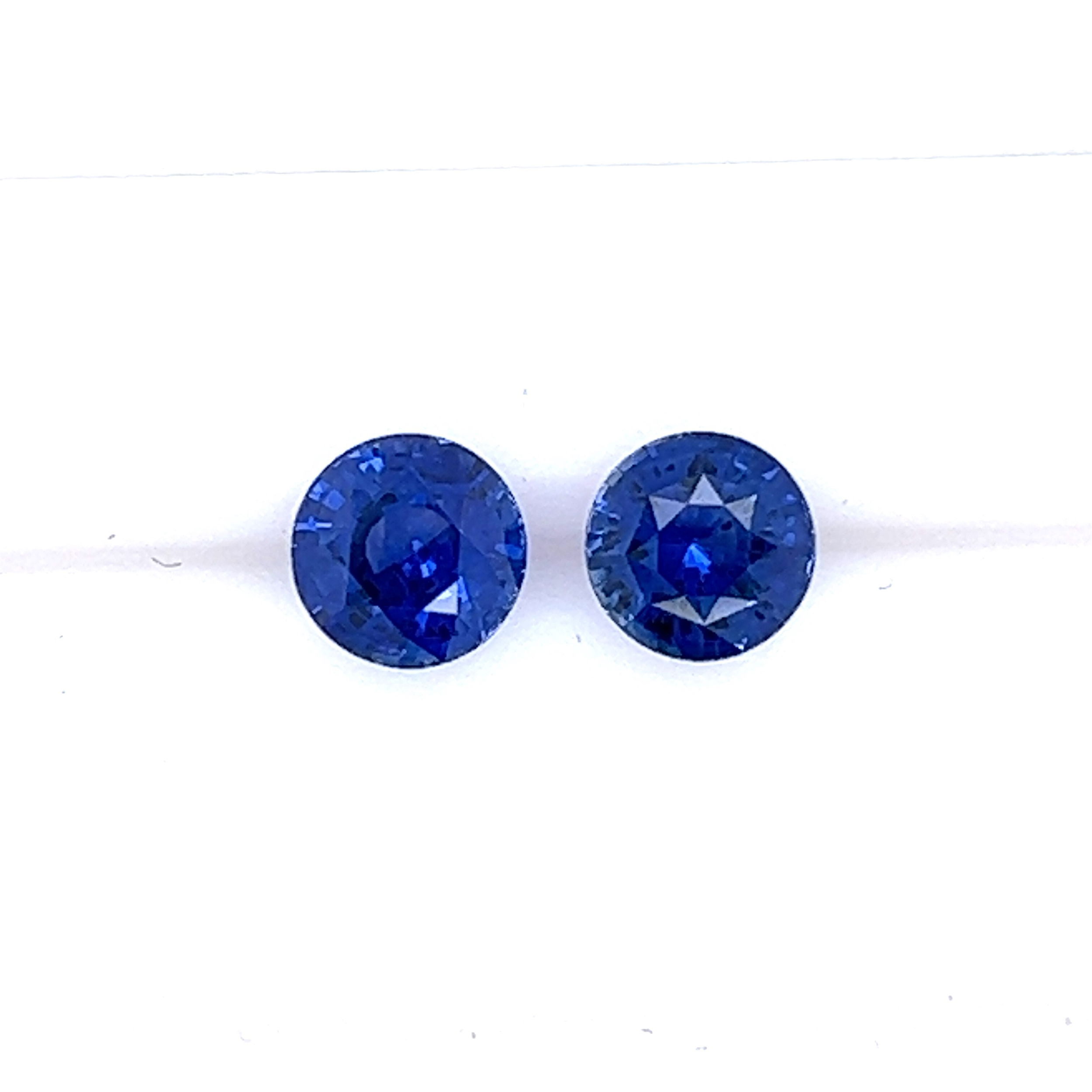 3.61tw Round Cut Blue Sapphire M/P