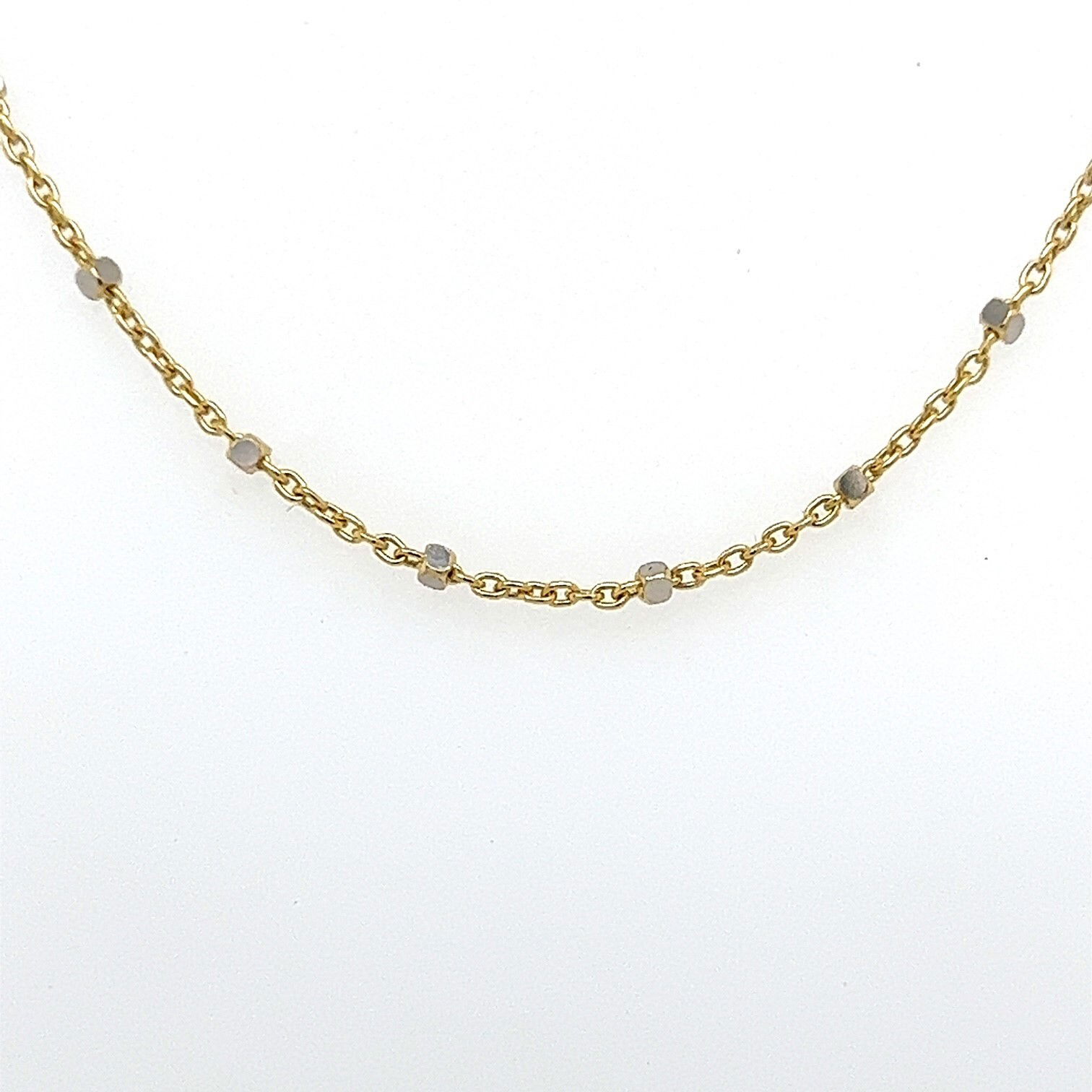 14k Yellow & White Gold 20" Diamond Cut Chain