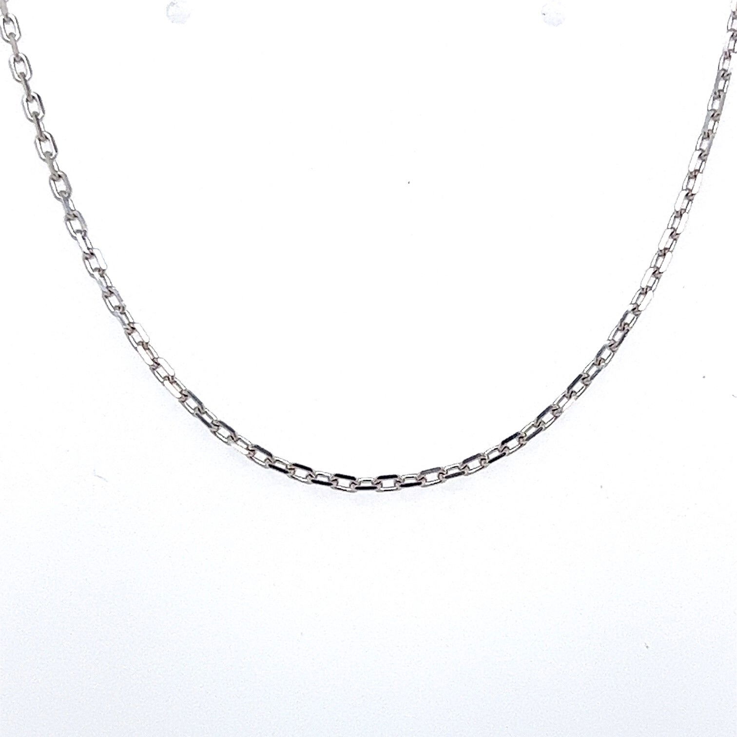 14k White Gold 18" Diamond Cut Chain