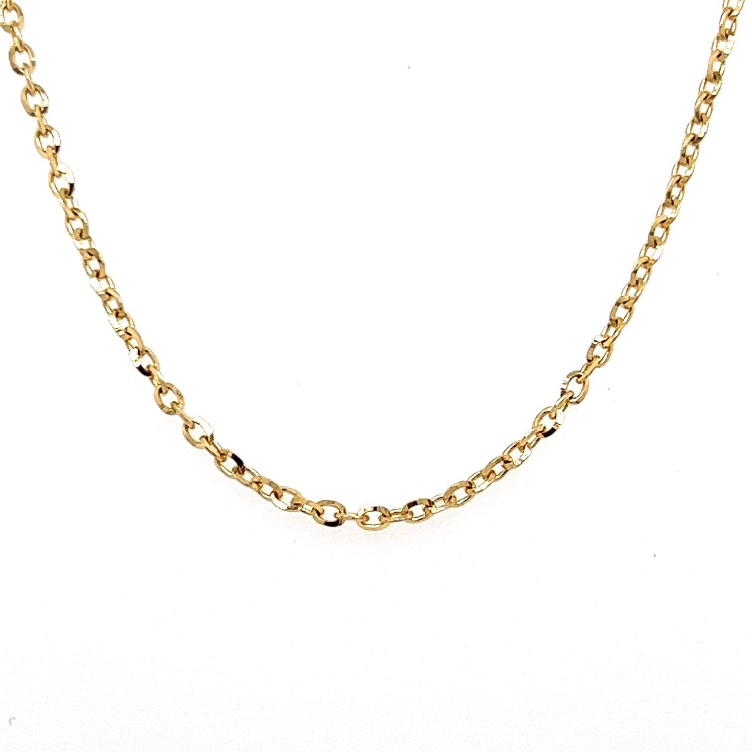 14k Yellow Gold 18" Oval Diamond Cut Chain