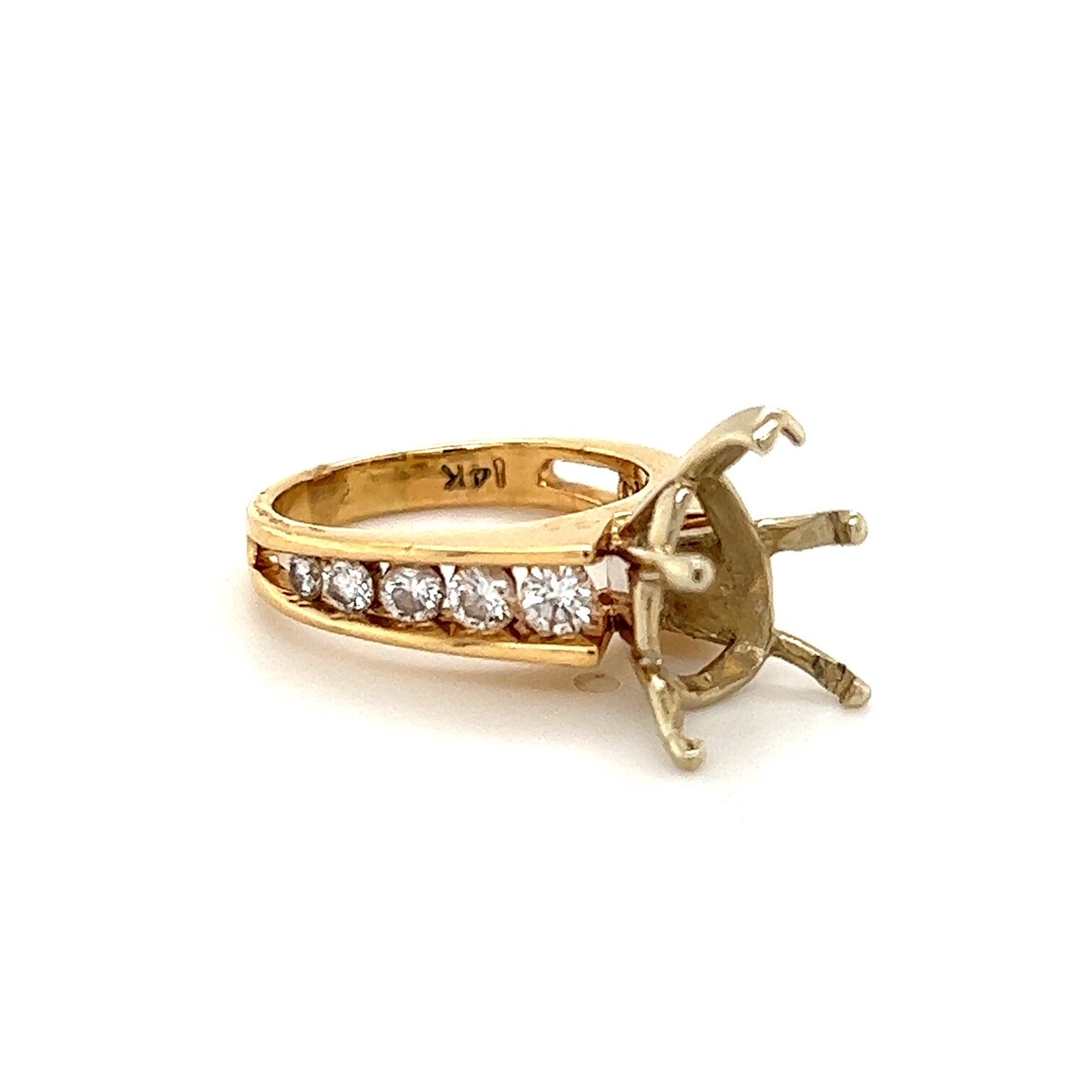 14k Yellow Gold .80tw Diamond Ring Semi-Mount