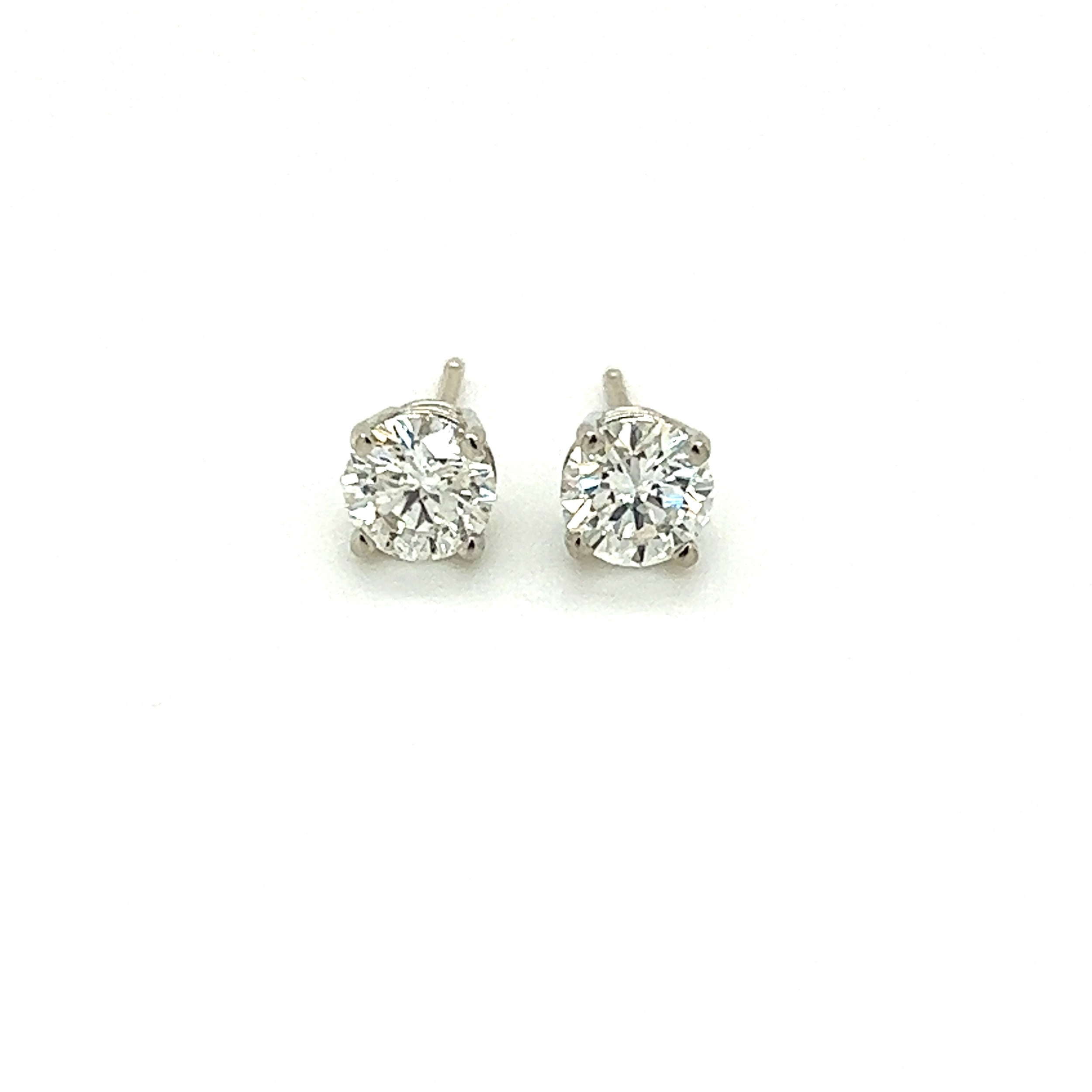 14k White Gold 1.00tw Diamond Stud Earrings SI2-I