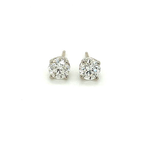 Closeup photo of 14k White Gold 1.00tw Diamond Stud Earrings SI2-I