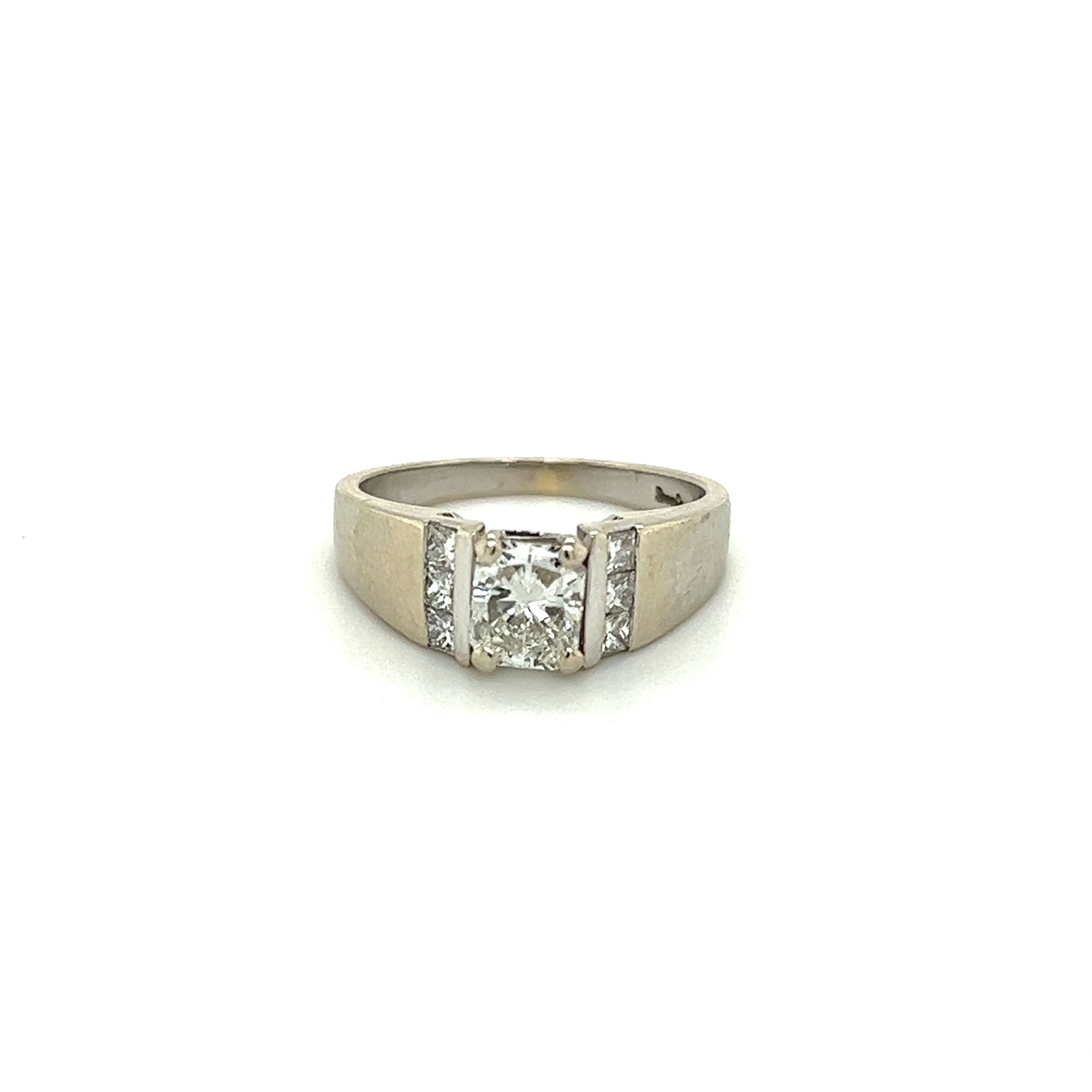 14k White Gold .99ct Radiant Cut Diamond Ring 14k White Gold .99ct Radiant Cut Diamond Ring