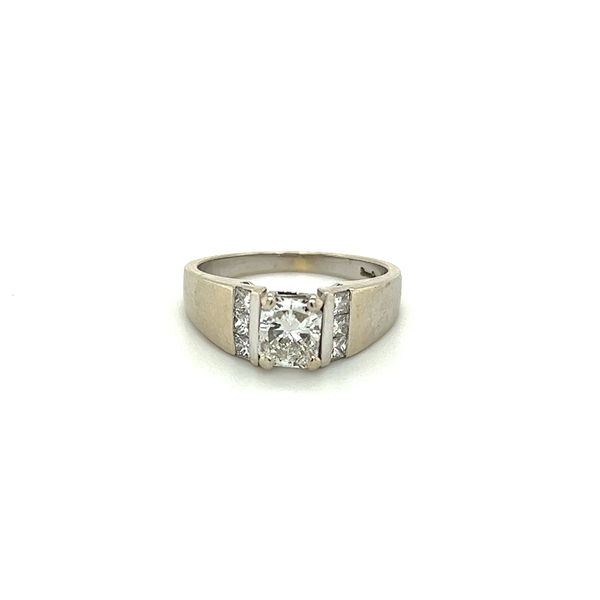 Closeup photo of 14k White Gold .99ct Radiant Cut Diamond Ring