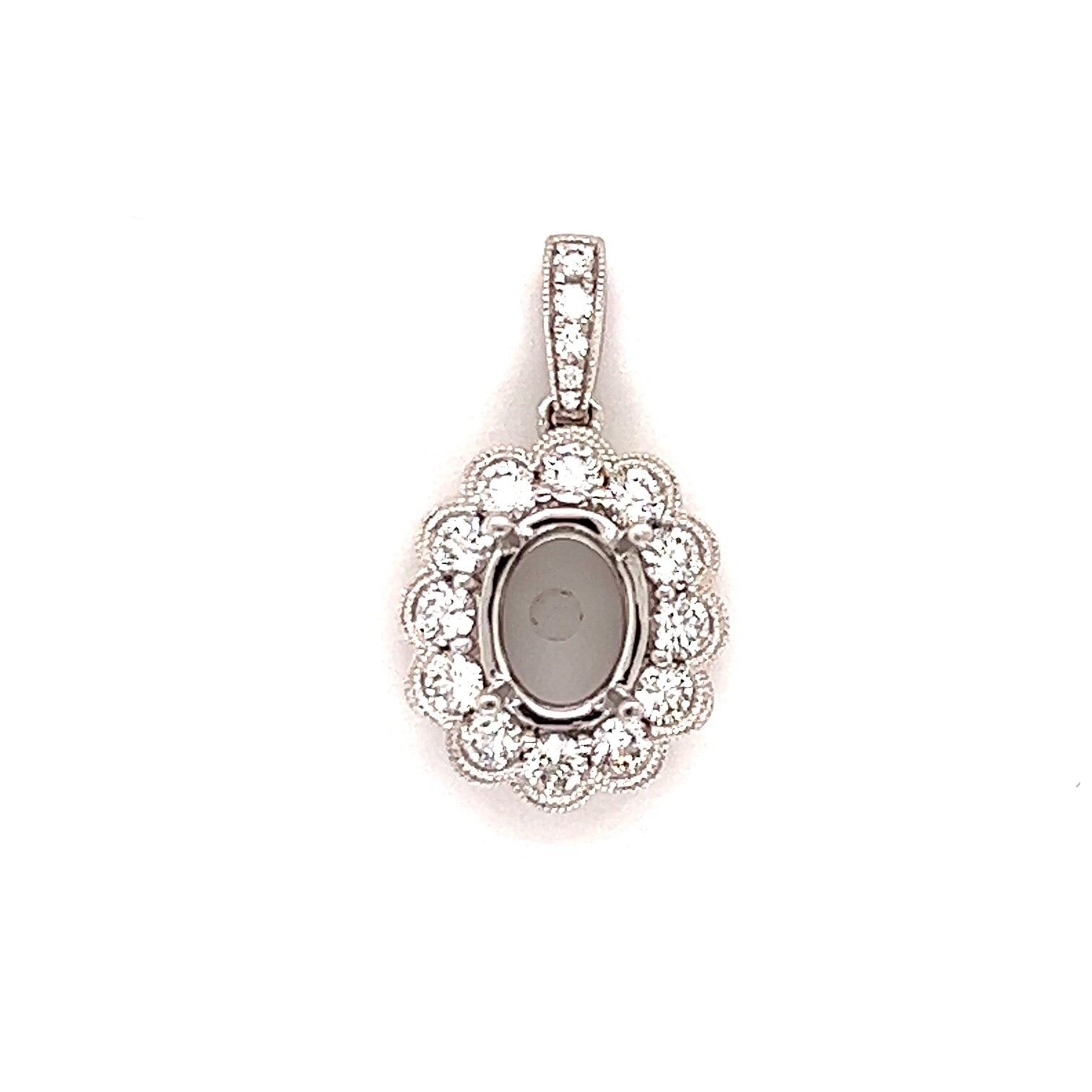 18k White Gold 1.90ct Purple Garnet and Diamond Pendant