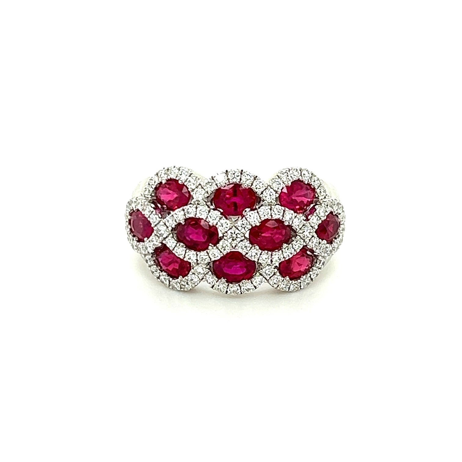Lapis Ring 18k White Gold 2.35tw Ruby and Diamond Ring