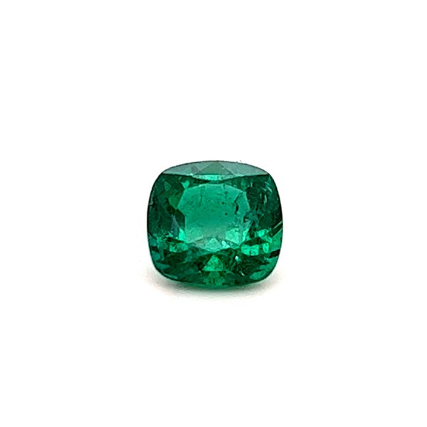 Closeup photo of 2.05ct Zambian Cushion Cut Emerald