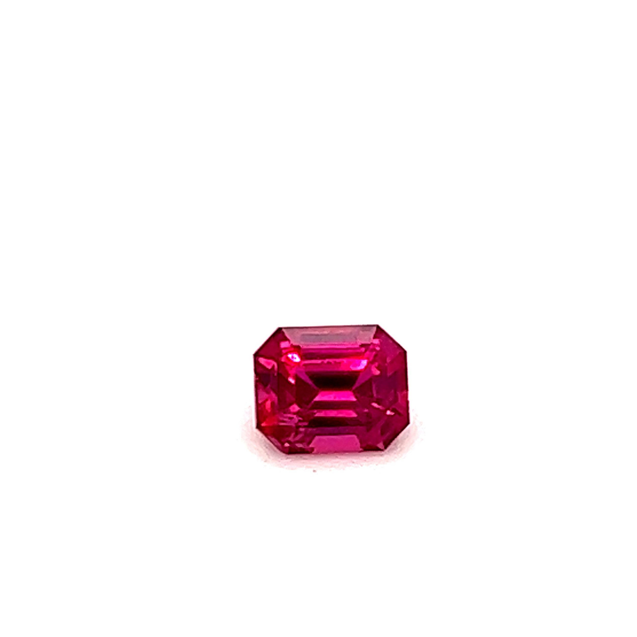 1.09ct No Heat Emerald Cut Ruby