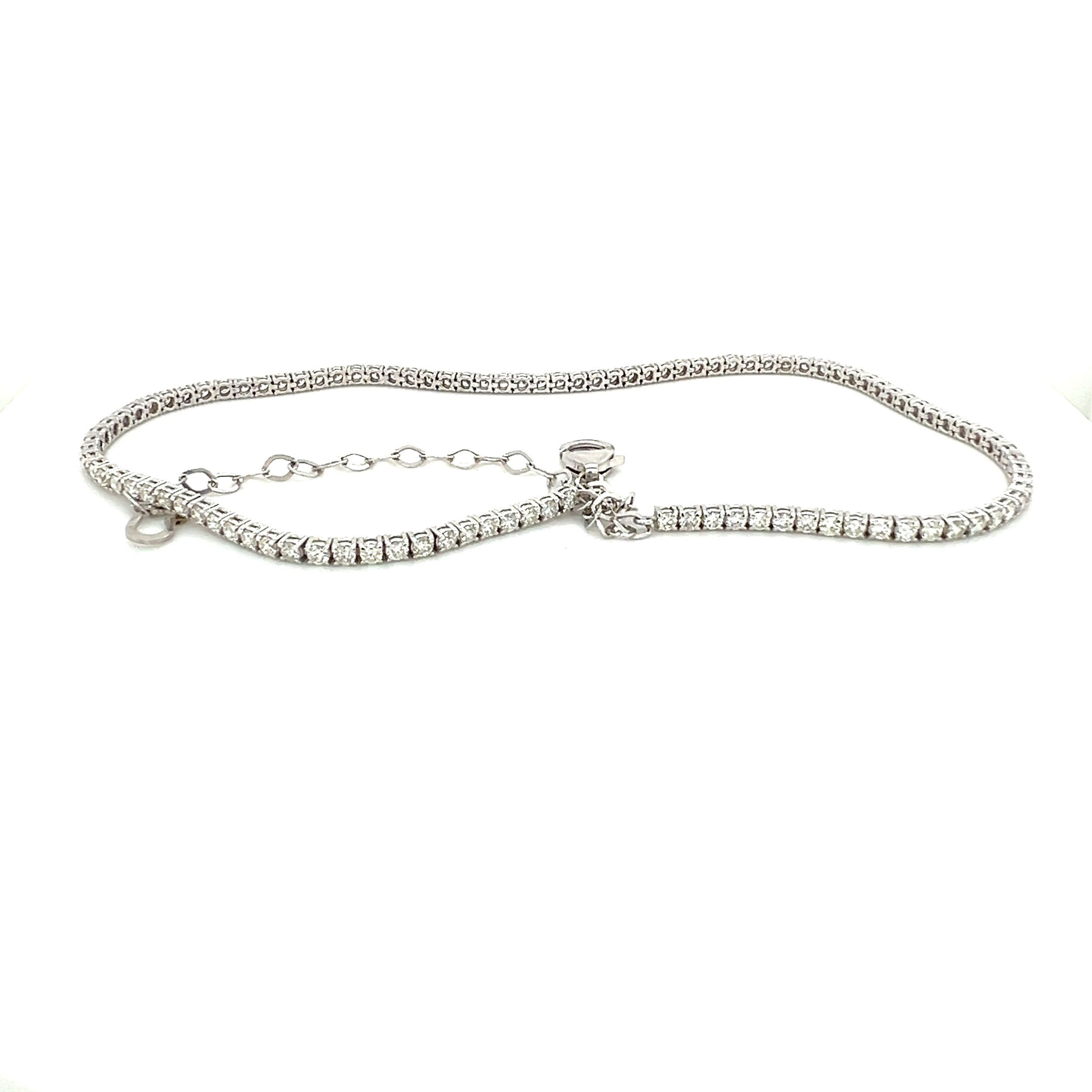 14k White Gold 5.65tw Diamond Adjustable Tennis Bracelet 14k White Gold 5.65tw Diamond Adjustable Tennis Bracelet