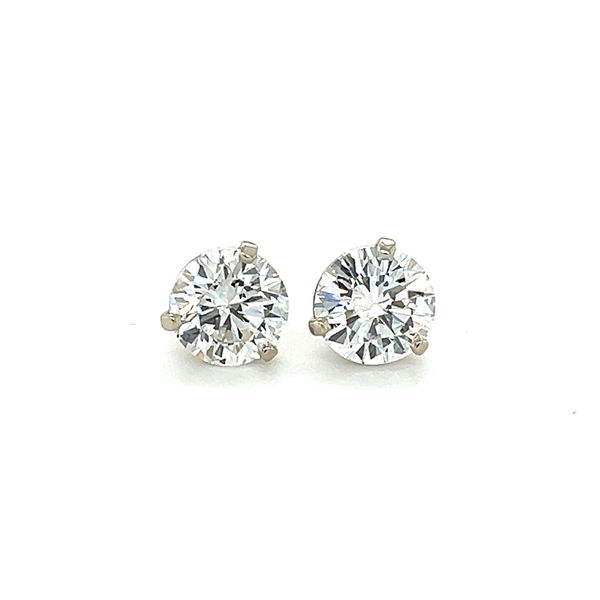 Closeup photo of 18k White Gold 2.08tw Diamond Stud Earrings SI1/2-E/F, GIA(E)
