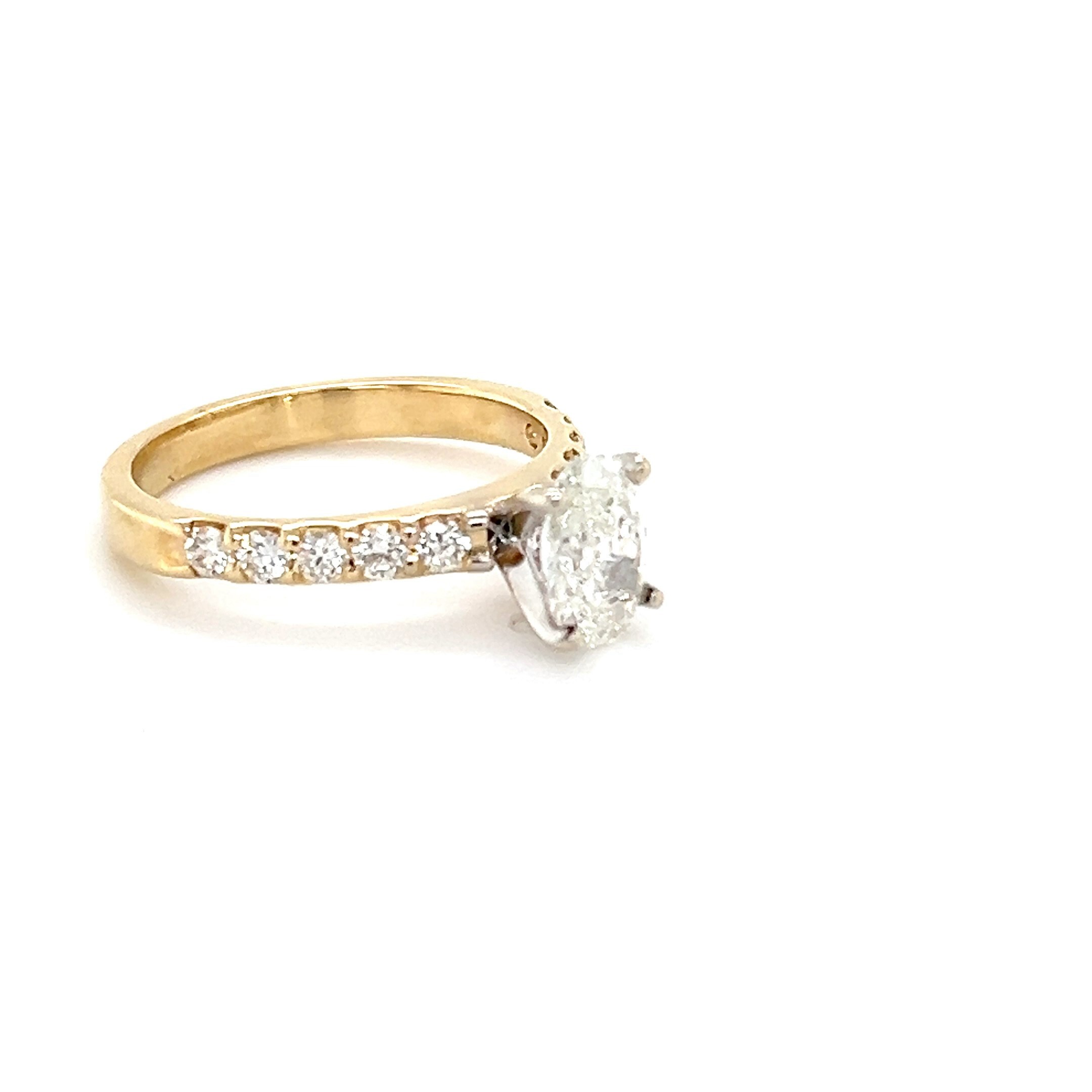 14k Yellow Gold 1.02ct Oval Cut Diamond Ring