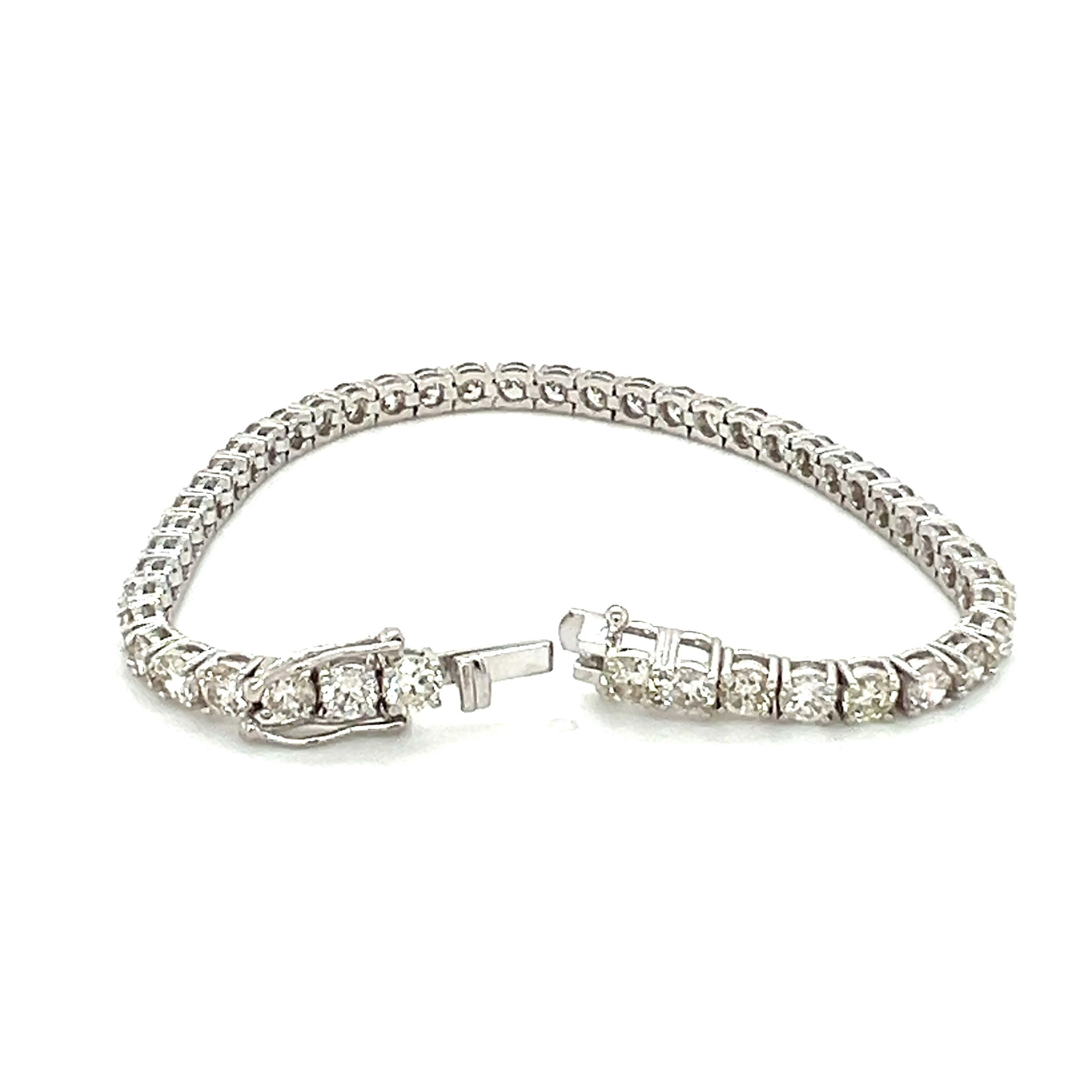 14k White Gold 9.0tw Diamond Tennis Bracelet