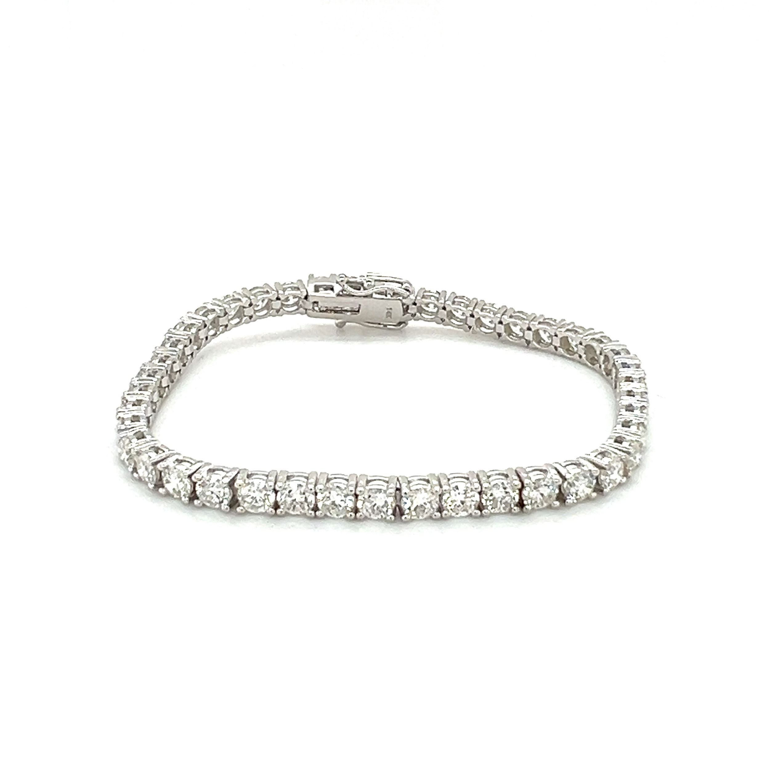 14k White Gold 9.11tw Diamond Tennis Bracelet