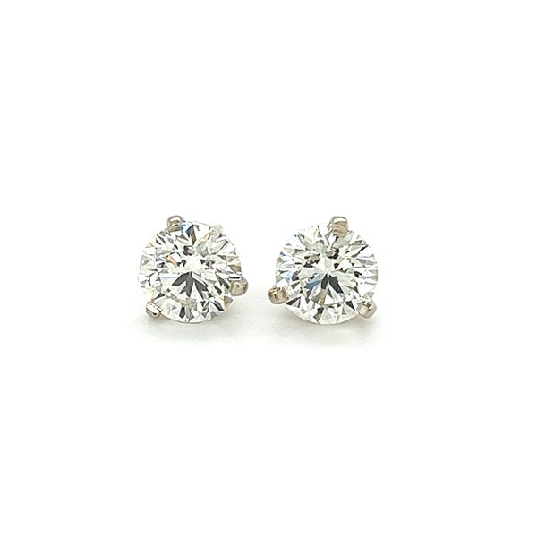 Closeup photo of 18k White Gold 2.01tw Diamond Stud Earrings, VS1/2-L -GIA/INSC/E