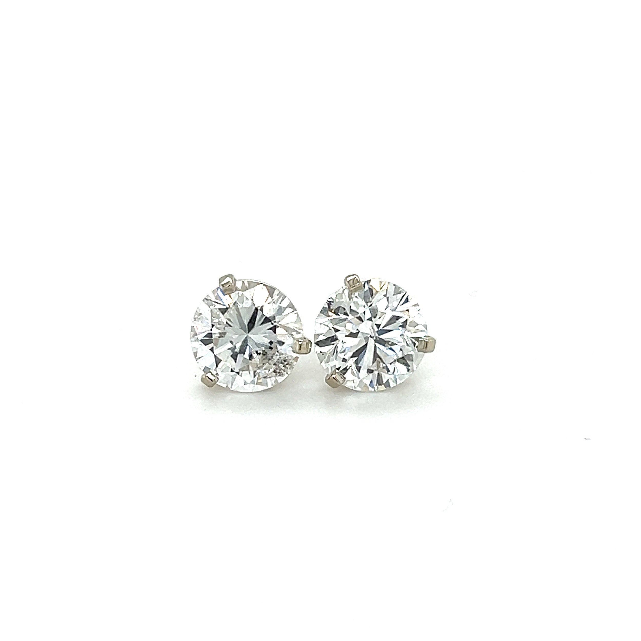 18k White Gold 3.53tw Diamond Stud Earrings, I1-E/G